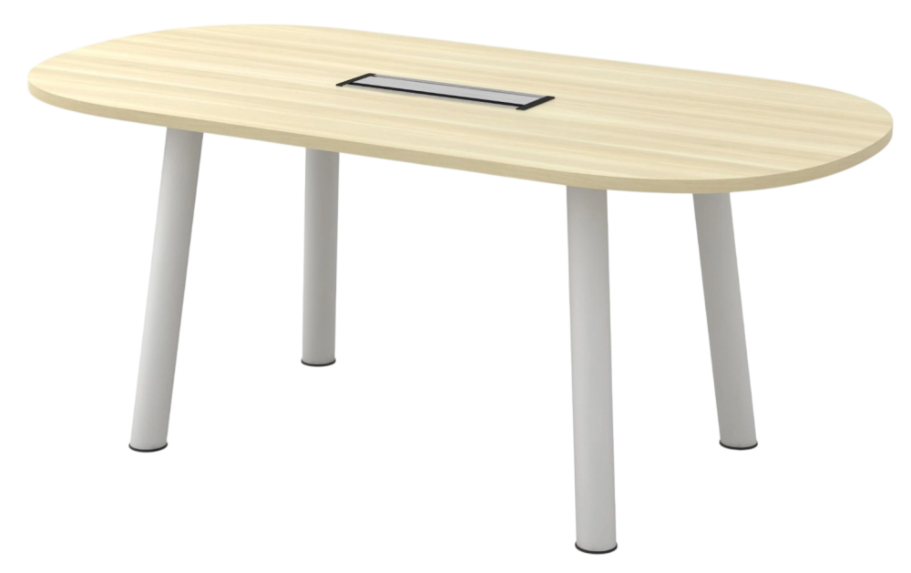BOC-24-WHBA BO Oval Meeting Table (With Flipper Cover) - Size : 240W x 120D x 75H (cm)