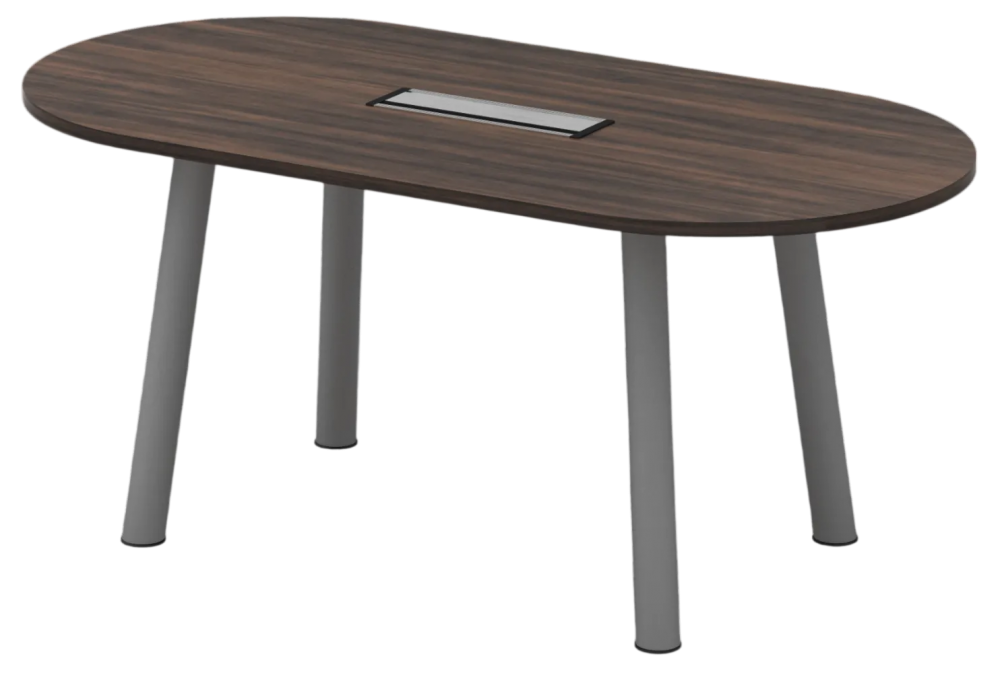 QOC-24-ACSV QO Oval Meeting Table (With Flipper Cover) - Size : 240W x 120D x 75H (cm)