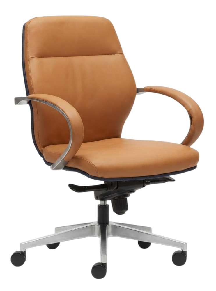 E-3053H-PU Berge Series Leather Lowback Chair