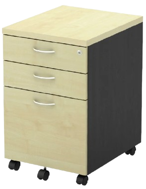 T-YMP3 Mobile Pedestal 2-Drawer And 1-Filing (2D1F) - Size : 40W x 48D x 62H (cm)