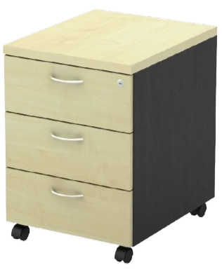 T-YM3 Mobile Pedestal 3-Drawers - Size : 40W x 48D x 56H (cm)