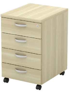 Q-YMP4 Mobile Pedestal 4-Drawers (4D) - Size : 40W x 48D x 62H (cm)