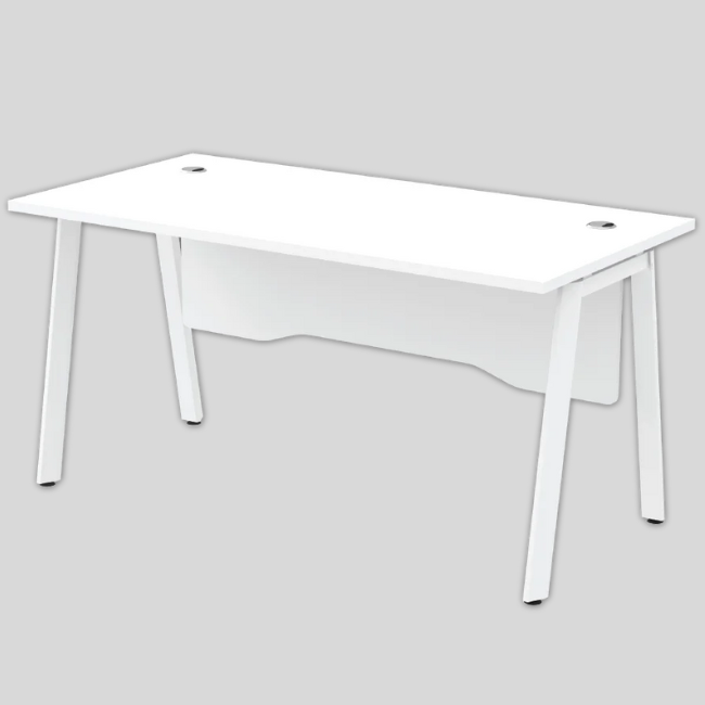 ASWT-187-WH Astra Series Rectangular Table With Wooden Modesty Panel - Size : 180W x 75D x 75H (cm)