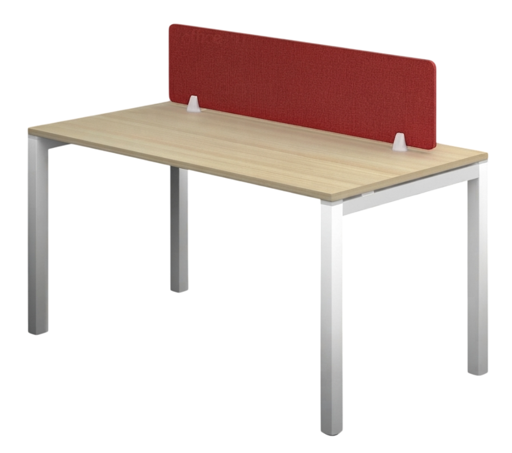 NK1-1560-WHBA+PWP-FP120WH-1 NK Series 1 Seater Workstation C/W Tel Cap And Fabric Desking Panel - Size : 150L x 60W x 75H (cm)