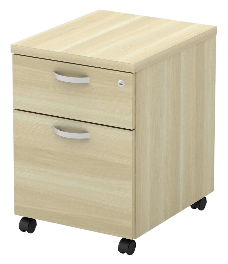 Q-YM2-BA Mobile Pedestal 1 Drawer And 1 Filing (1D1F) - Size : 40W X 48D X 56H (cm)