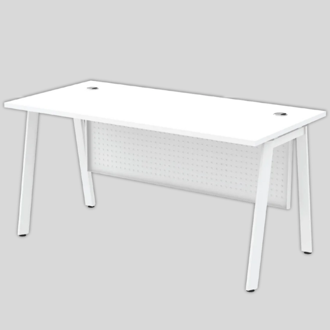 ASMT-187-WH Astra Series Rectangular Table With Metal Modesty Panel - Size : 180W x 75D x 75H (cm)