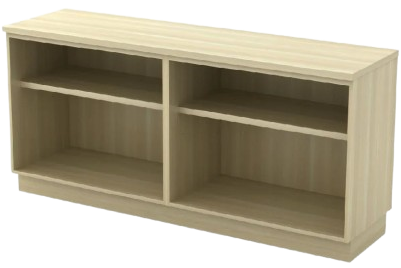 Q-YOO7160 Combination Low Cabinet (Dual Open Shelf) - Size : 160W X 45D X 75H (cm)