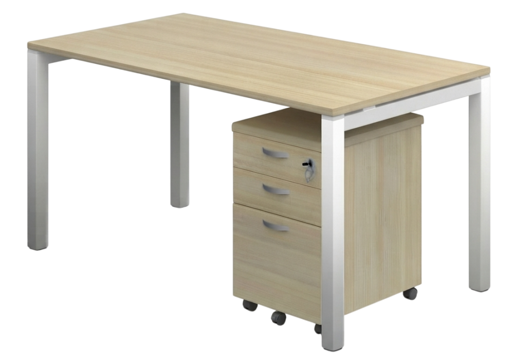 SET NK Series 1 Seater Workstation C/W Tel Cap &  Mobile Pedestal 2D 1F - Size : 120L x 60W x 75H (cm)