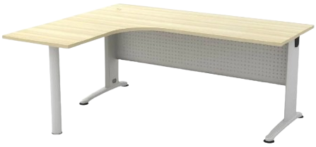 BL-1815-M(L/R)-WHBA Billy Series Compact L-Shape Metal J-Leg Table - Size : 180/70L x 150/60W x 75H (cm)