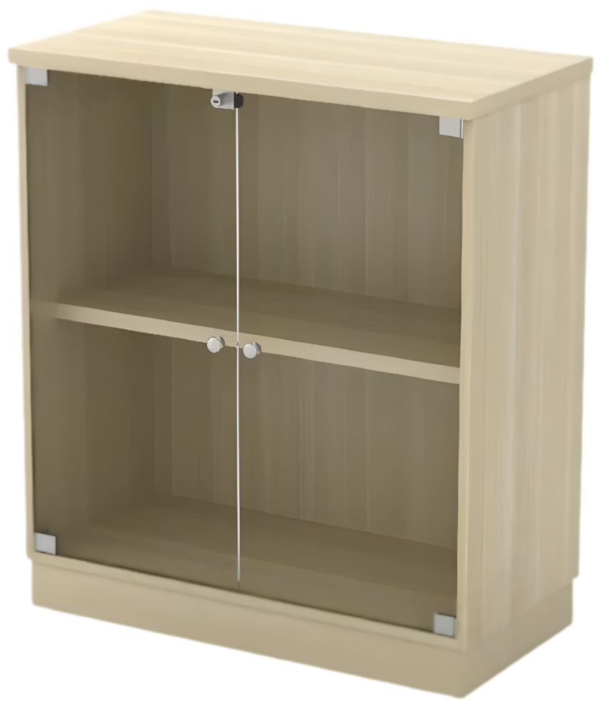 Q-YG9 Swinging Glass Door Low Cabinet - Size : 80W x 40D x 91H (cm)