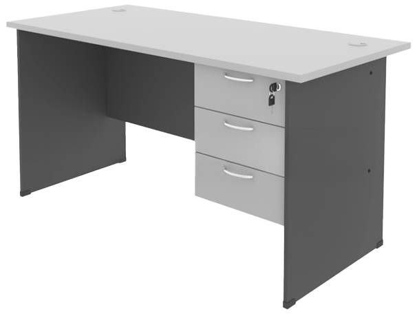 GM01-157-DGLG G-Series Rectangular Table Set with 3-Drawers Fixed Pedestal - Size : 150L x 70W x 75H (cm)