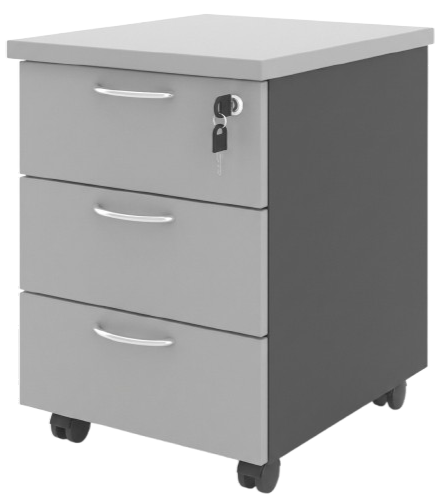 GM3 Mobile Pedestal 3-Drawers - Size : 40W x 48D x 56H (cm)