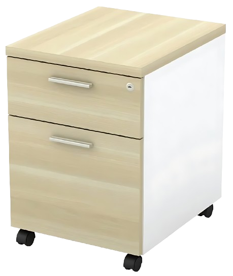 B-YM2 Mobile Pedestal 1-Drawer And 1-Filing (1D1F) - Size : 40W x 48D x 56H (cm)