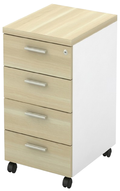 B-YMP4 Mobile Pedestal 4-Drawers - Size : 40W x 48D x 62H (cm)