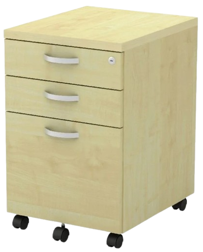 Q-YMP3 Mobile Pedestal 3-Drawers (3D) - Size : 40W x 48D x 62H (cm)