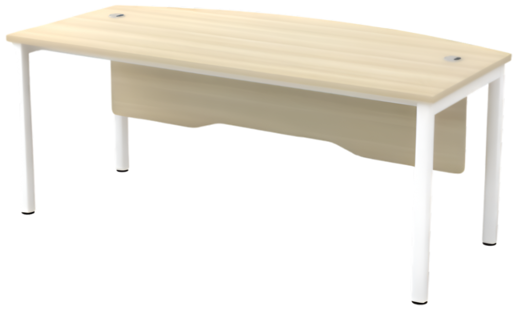 SWB-180A Skywalk Series Curve Front Executive Table With Wooden Modesty Panel - Size : 180W x 90D x