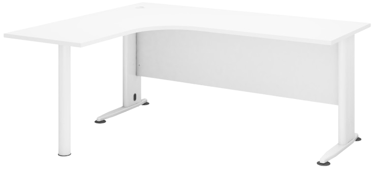 HL1515-M-WHWH H Series L Shape Metal Leg Table - Size : 150/70L x 150/60W x 75H (cm)