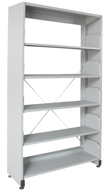S135-LG Library Shelf Single Sided With Side Panel 5 Level - Size : 95W x 31D x 169H (cm)