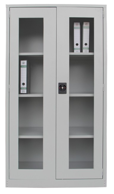S118-GS-LG Full Height Steel Cupboard With Swinging Door C/W 3 Adjustable Shelves