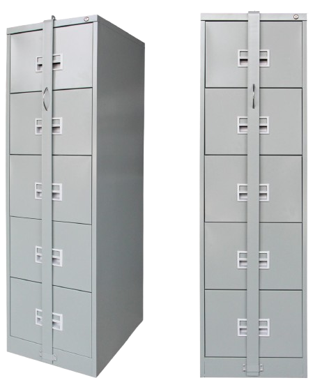 S106/5ALB-LG 5 Drawers Filing Cabinet With Recess Handle & Locking Bar C/W Ball Bearing Slide - Size : 46W x 62D x 162H (cm)