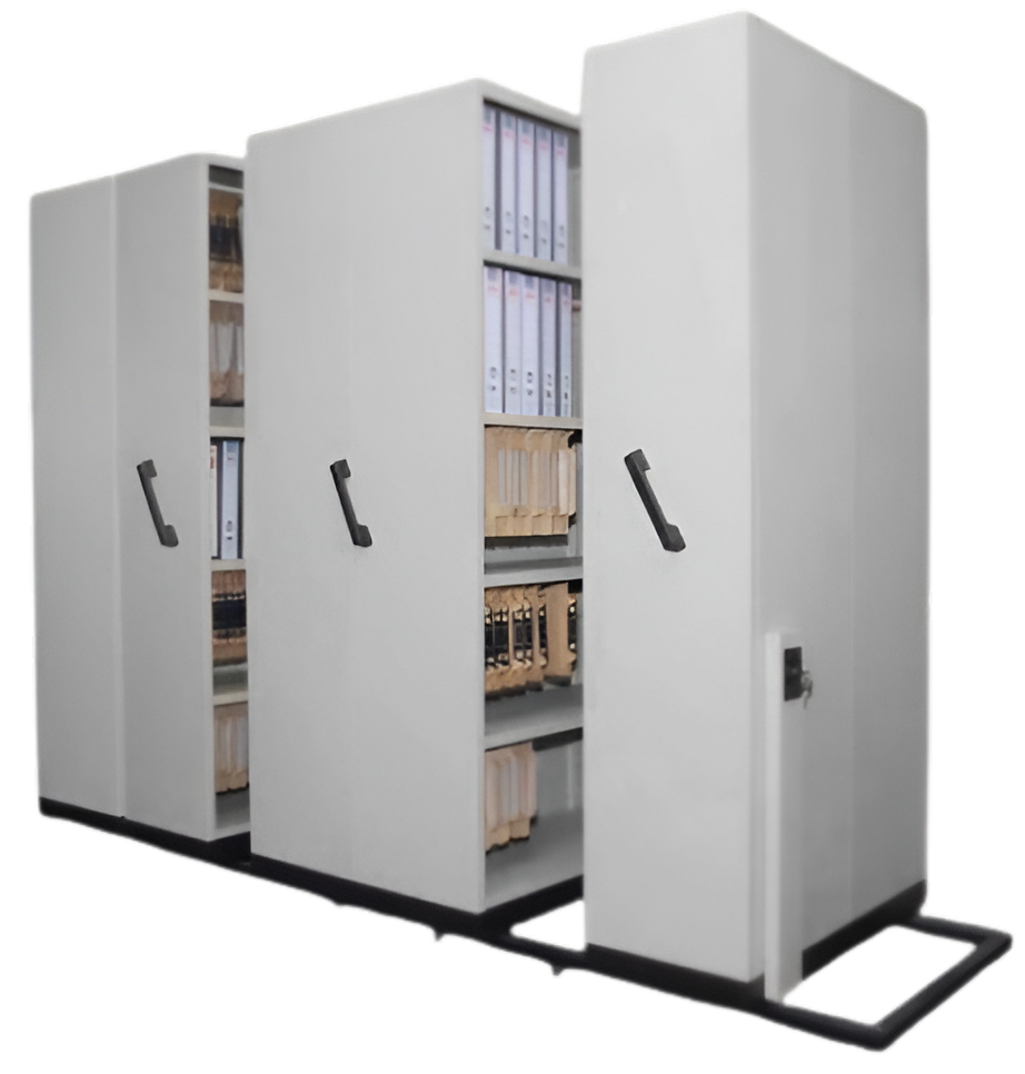 S117/5-LG 5 Bays Mobile Steel Compactor  (1xSingle Static Bay, 1xDouble Moveable Bay & 2xSingle Moveable Bay)- Size : 291W x 91D x 211H (cm)