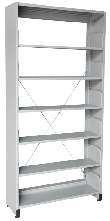 S136-LG Library Shelf Single Sided With Side Panel 5 Level - Size : 95W x 31D x 199H (cm)