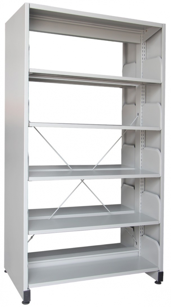 S325 Library Shelf Double Sided With Side Panel 5 Level