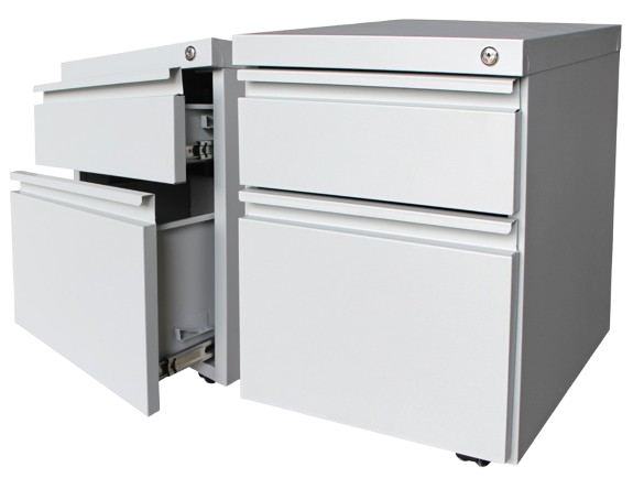 S182-LG Steel Mobile Pedestal 1 Drawer & 1 Filing - Size : 40W x 49D x 52H (cm)