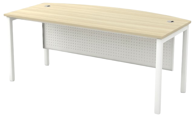 SMB-180A-WHBA Skywalk Series Curve Front Executive Table With Metal Modesty Panel - Size : 180W x 90D x 75H (cm)