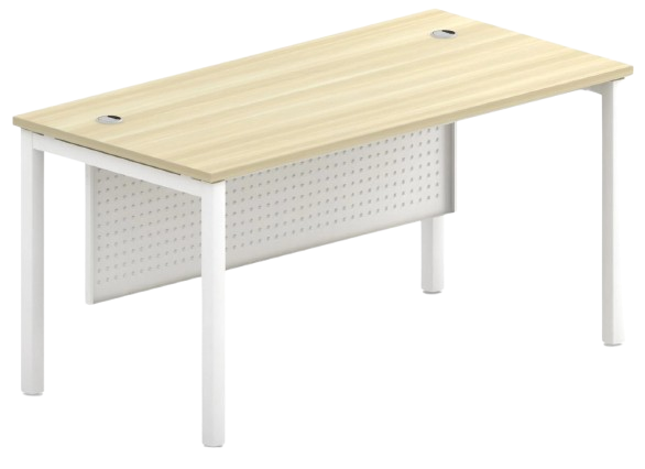 SMT-127-WHBA Skywalk Series Rectangular Table With Metal Modesty Panel - Size : 120W x 75D x 75H (cm)
