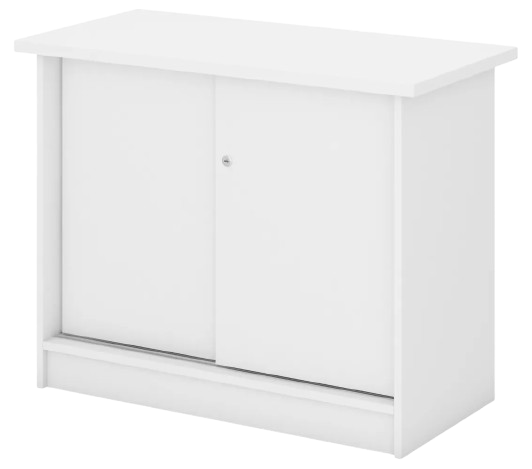 Q-YS303-WH Sliding Door Side Cabinet - Size : 90W x 45D x 70H (cm)
