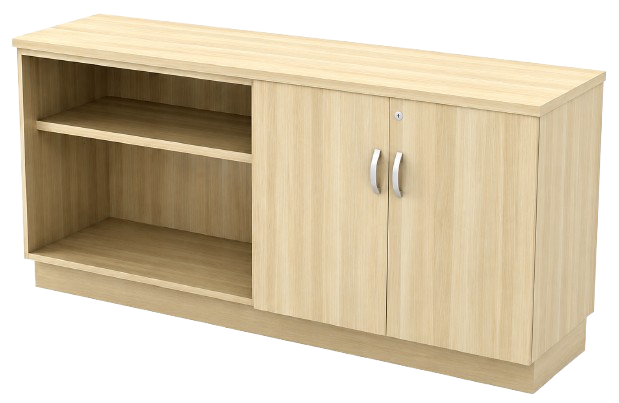 Q-YOD7160-BA Combination Low Cabinet (Open Shelf + Swinging Door) - Size - 160W X 45D X 75H (cm)
