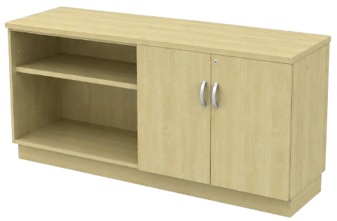 Q-YOD7160-MP Combination Low Cabinet (Open Shelf + Swinging Door) - Size - 160W X 45D X 75H (cm)