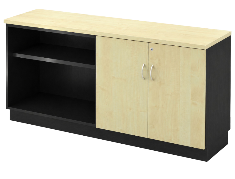 T-YOD7160-DGMP Combination Low Cabinet (Open Shelf + Swinging Door) - Size : 160W x 45D X  75H (cm)