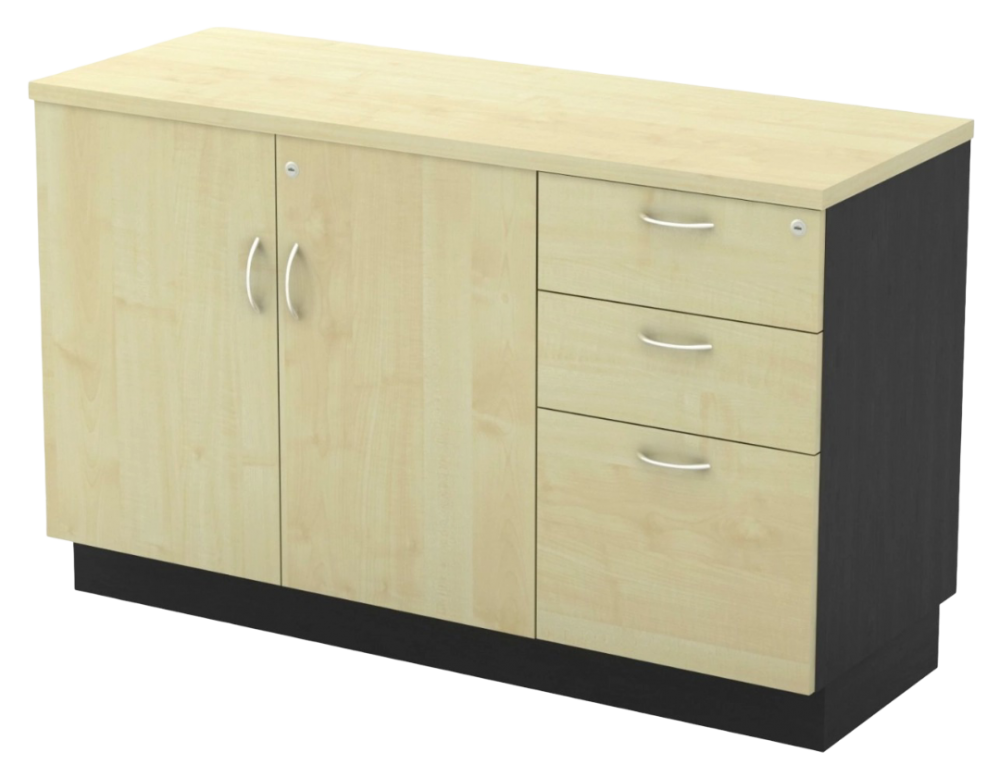 T-YDP7123-DGMP Combination Low Cabinet (Swinging Door + Fixed Pedestal 2D1F) - Size : 120W x 45D x 75H (cm)