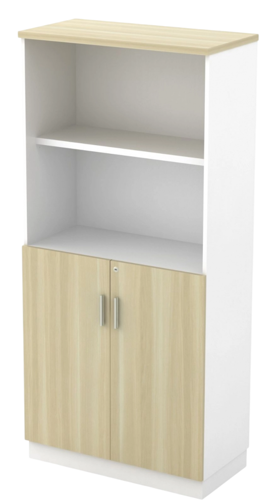 B-YOD17-WHBA Semi Swinging Door Medium Cabinet - Size : 80W x 40D x 171H (cm)