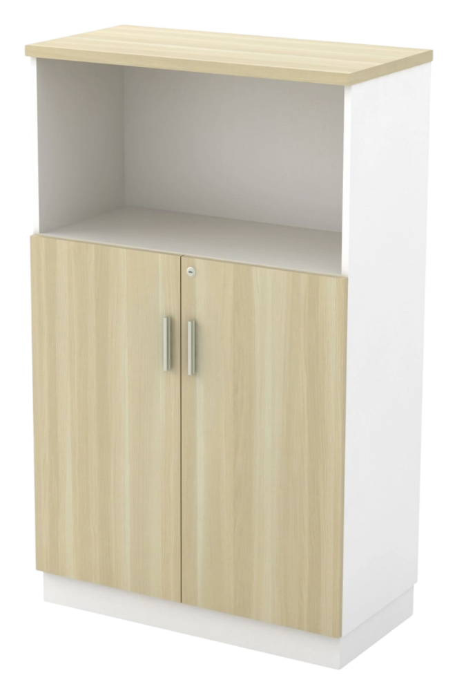 B-YOD13-WHBA Semi Swinging Door Medium Cabinet - Size : 80W x 40D x 131H (cm)