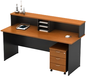 G-Series Reception Counter With Mobile Pedestal 3-Drawers - Size : 120L x 70W x 75H (cm)