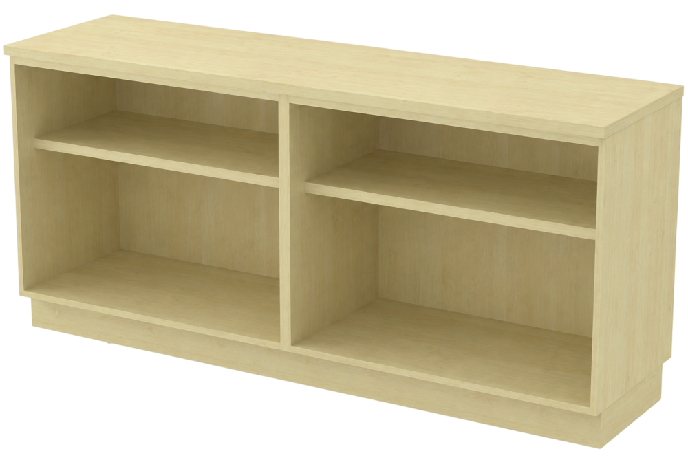 Q-YOO7160-MP Combination Low Cabinet (Dual Open Shelf) - Size : 160W X 45D X 75H (cm)