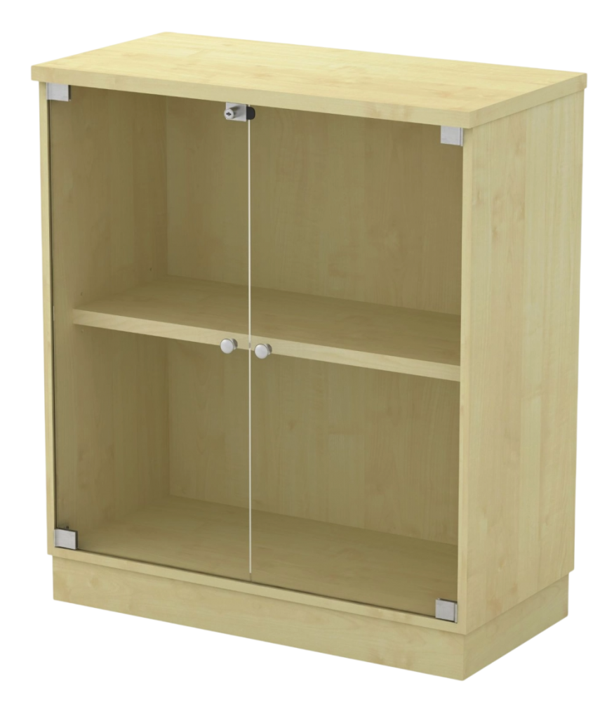 Q-YG9-MP Swinging Glass Door Low Cabinet - Size : 80W x 40D x 91H (cm)