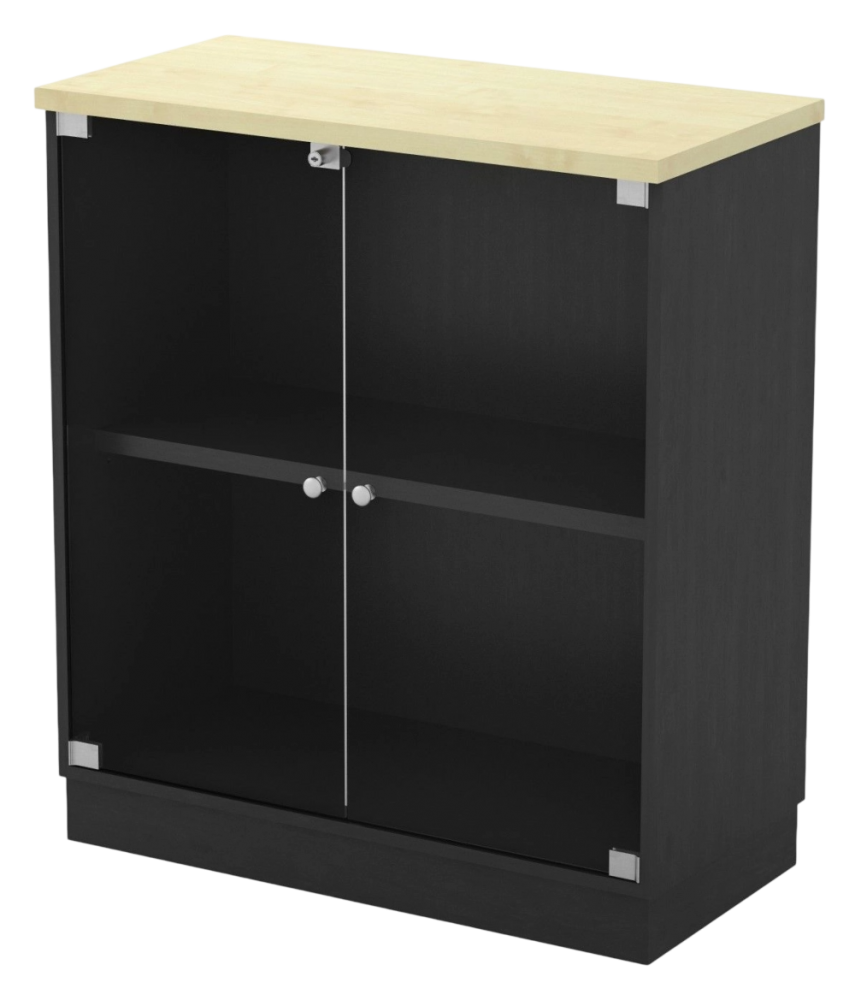 T-YG9-DGMP Swinging Glass Door Low Cabinet - Size : 80W x 40D x 91H (cm)