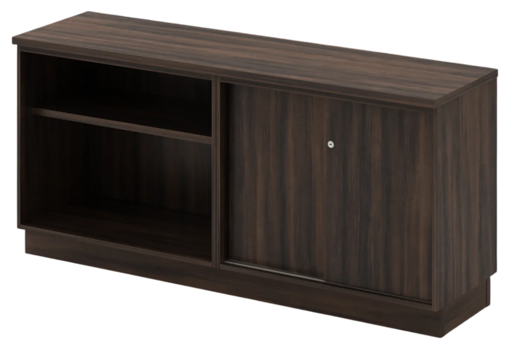 Q-YOS7160-AC Combination Low Cabinet (Open Shelf + Sliding Door) - Size : 160W X 45D X 75H (cm)