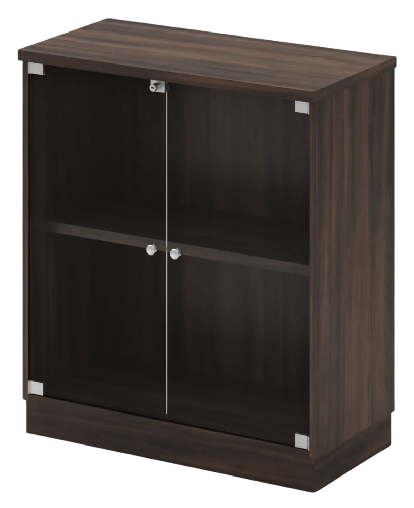 Q-YG9-AC Swinging Glass Door Low Cabinet - Size : 80W x 40D x 91H (cm)