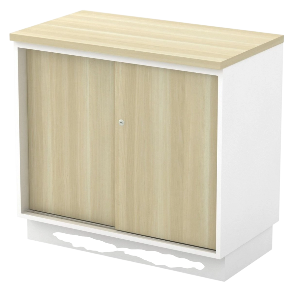 B-YS875-WHBA Sliding Door Low Cabinet - Size : 80W x 45D x 75H (cm)