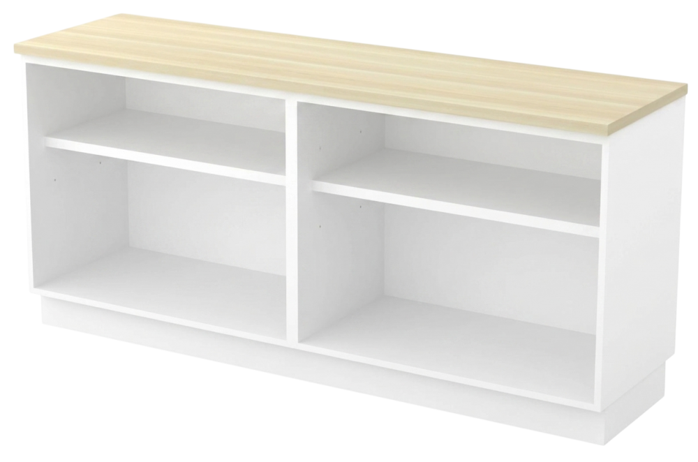 Q-YOO7160-WHBA Combination Low Cabinet (Dual Open Shelf) - Size : 160W X 45D X 75H (cm)