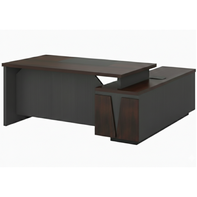 Titan Series Director Table Set C/W Side Cabinet - Size : 180L x 181W x 76H (cm)