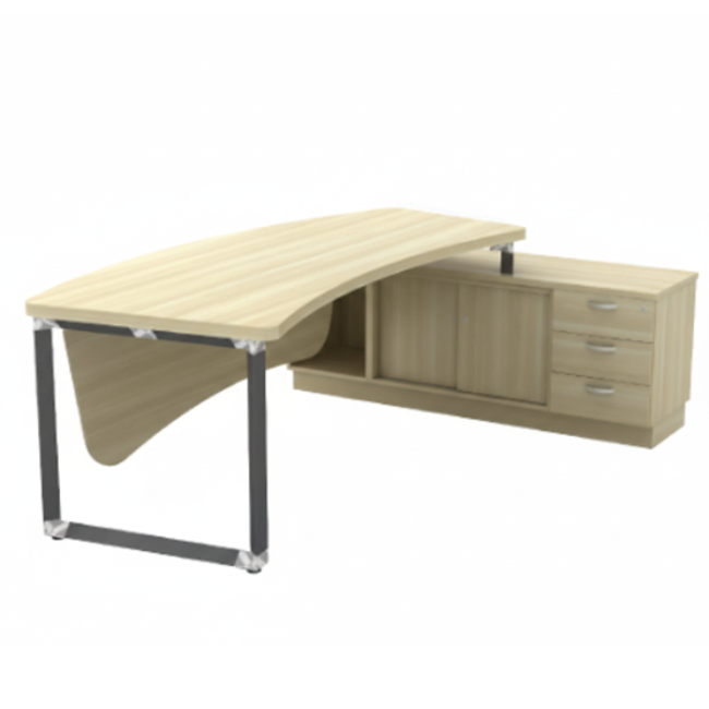 Q-OX2463 OverJoy Series Director Table With Side Cabinet - Size : 230L/85D x 180W/45D x 76H (cm)