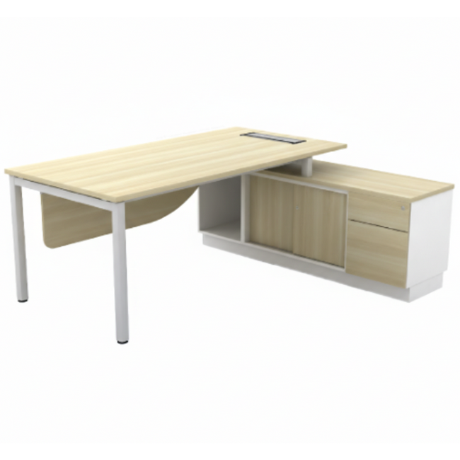 B-SWE2162(E) Skywalk Series Director Table With Side Cabinet - Size : 216L/90D x 160W/45D x 75H (cm)