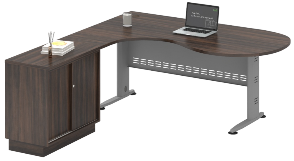 COMBO-1-QL66M-ACSV Superior Compact Table C/W Sliding Door Side Cabinet