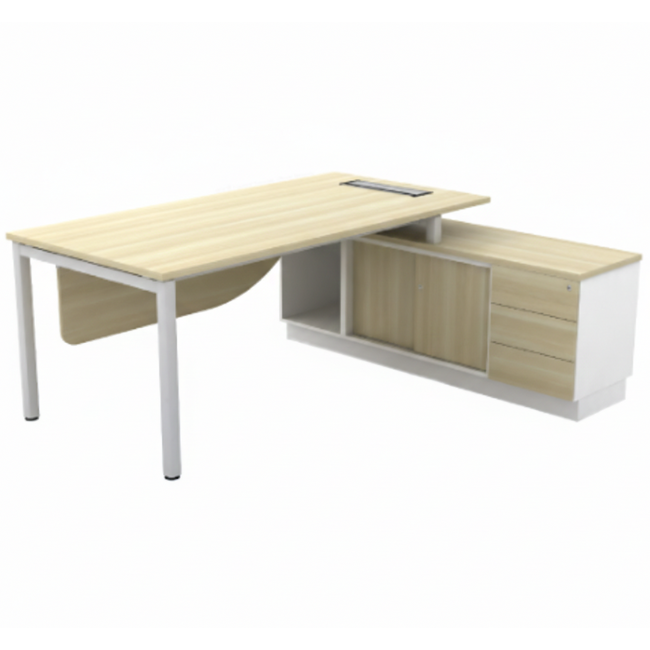 B-SWE2163(E) Skywalk Series Director Table With Side Cabinet - Size : 216L/90D x 160W/45D x 75H (cm)